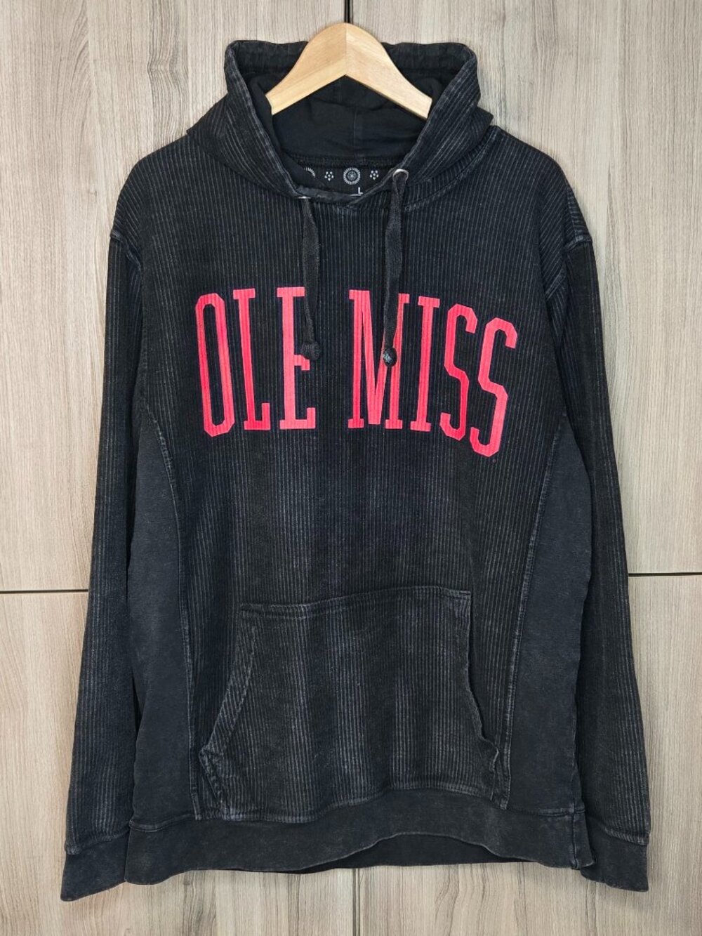 Ole Miss Rebels Chunky Corduroy Oversize Pullover Hoodie Womens Spell Out L